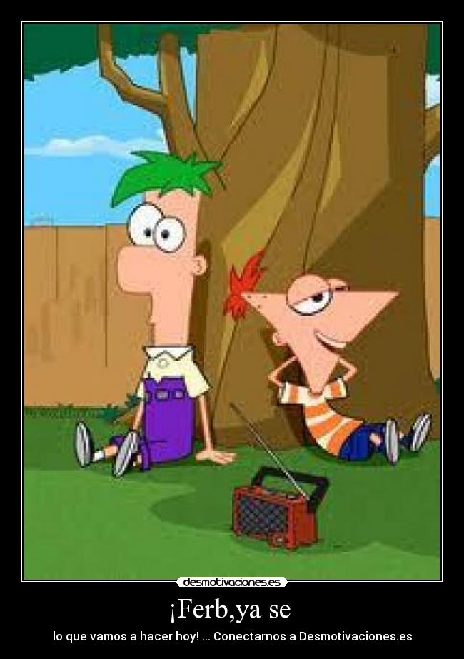 ¡Ferb,ya se  - lo que vamos a hacer hoy! ... Conectarnos a Desmotivaciones.es