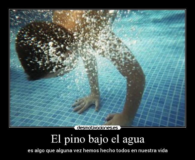 El pino bajo el agua - es algo que alguna vez hemos hecho todos en nuestra vida
