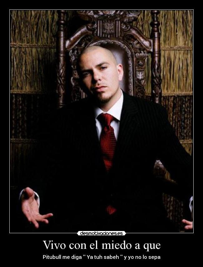 Vivo con el miedo a que - Pitubull me diga Ya tuh sabeh y yo no lo sepa