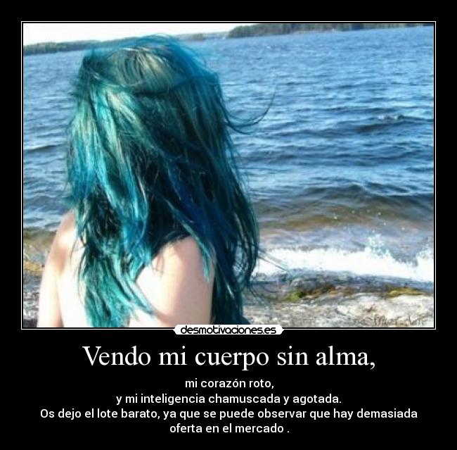 carteles alma chica incognita vendo cuerpo sin alma corazon roto inteligencia agotada desmotivaciones