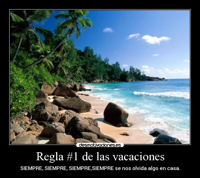 Regla #1 de las vacaciones -