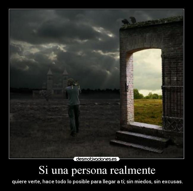 Si una persona realmente -  quiere verte, hace todo lo posible para llegar a ti; sin miedos, sin excusas.