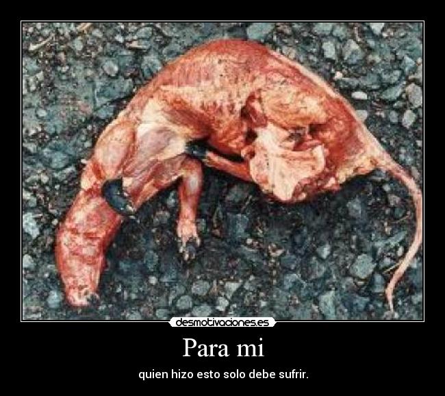 Para mi - quien hizo esto solo debe sufrir.