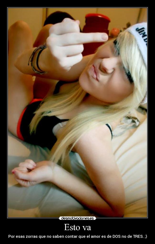Esto va - Por esas zorras que no saben contar que el amor es de DOS no de TRES. ;)