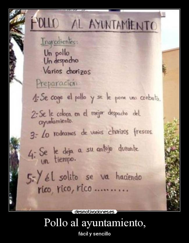 Pollo al ayuntamiento, -