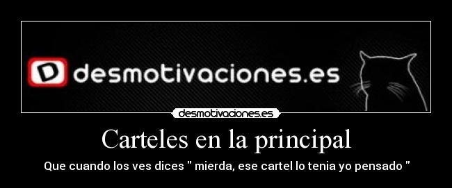 Carteles en la principal -