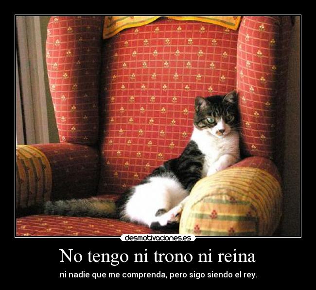 No tengo ni trono ni reina - ni nadie que me comprenda, pero sigo siendo el rey.