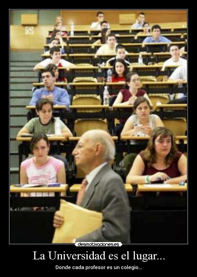 La Universidad es el lugar... - Donde cada profesor es un colegio...
