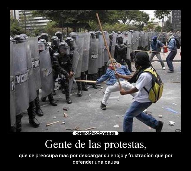 Gente de las protestas, -