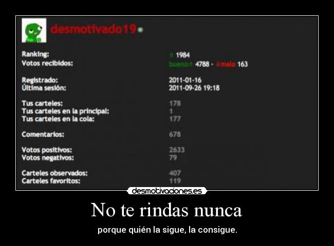 No te rindas nunca - 