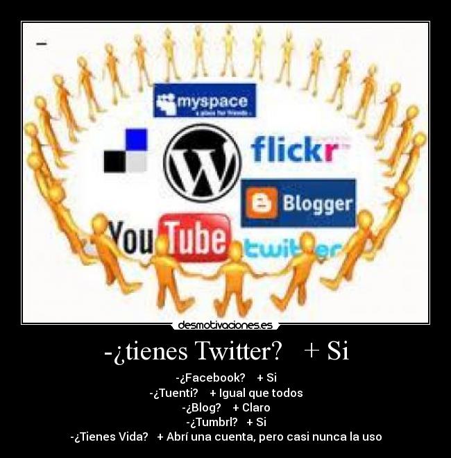 -¿tienes Twitter? + Si -