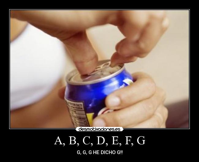 A, B, C, D, E, F, G -