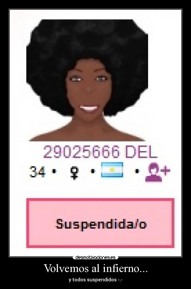 Volvemos al infierno... - y todos suspendidos -.-