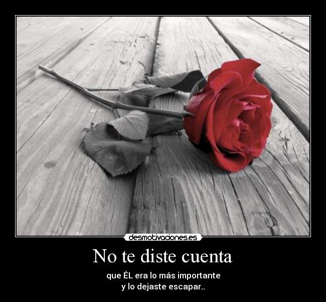 No te diste cuenta - que ÉL era lo más importante
y lo dejaste escapar..