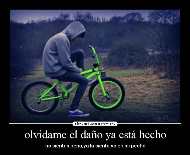 olvidame el daño ya está hecho - no sientas pena,ya la siento yo en mi pecho