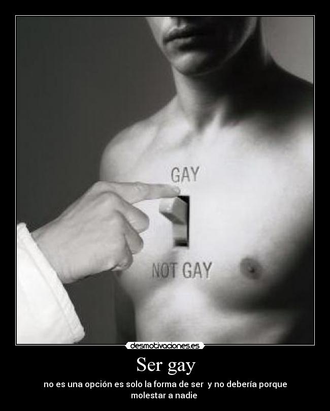 Ser gay - no es una opción es solo la forma de ser y no debería porque molestar a nadie