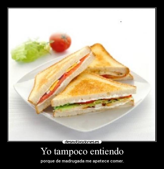 Yo tampoco entiendo - porque de madrugada me apetece comer.