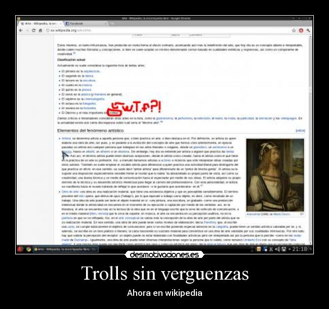 Trolls sin verguenzas - Ahora en wikipedia