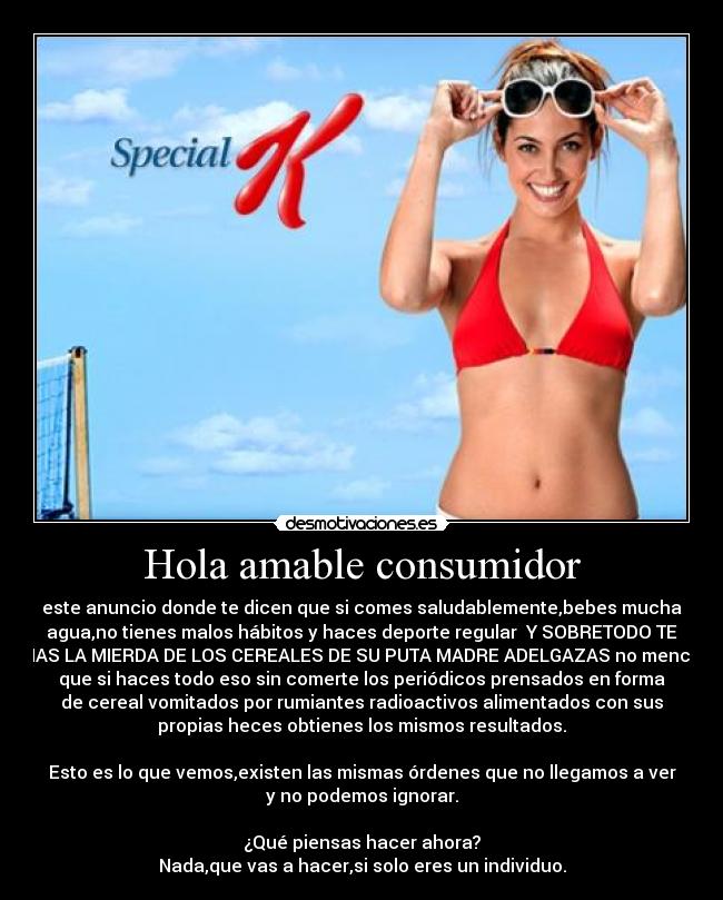 carteles special cereales anuncio publicidad television mentira adelgazar obedecer desmotivaciones