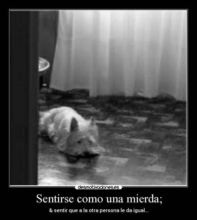 Sentirse como una mierda; -