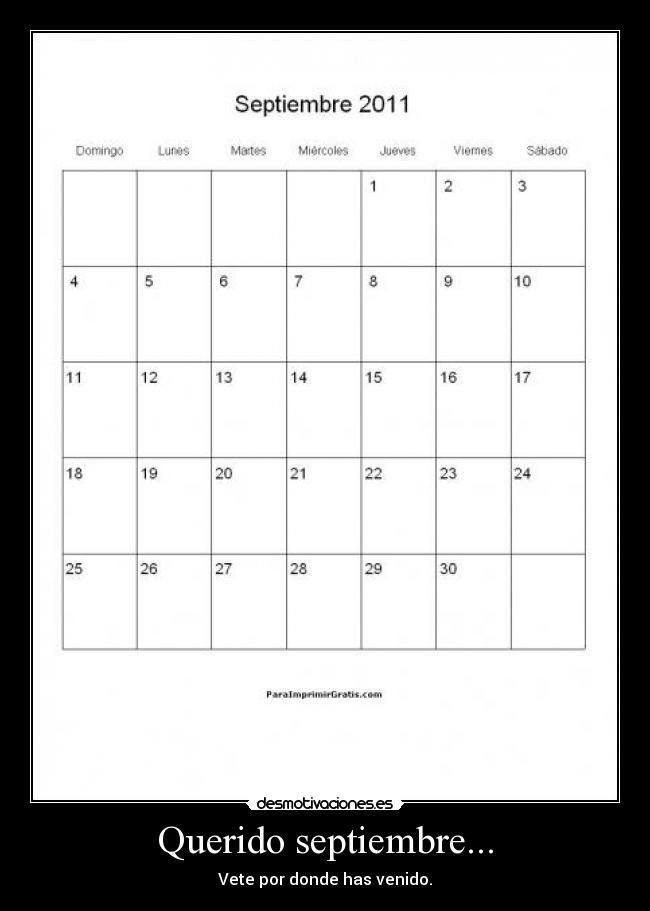 Querido septiembre... -