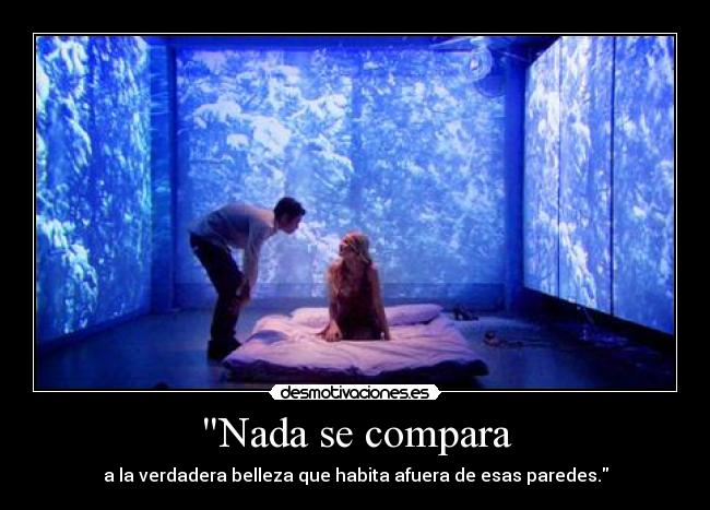 Nada se compara - a la verdadera belleza que habita afuera de esas paredes.