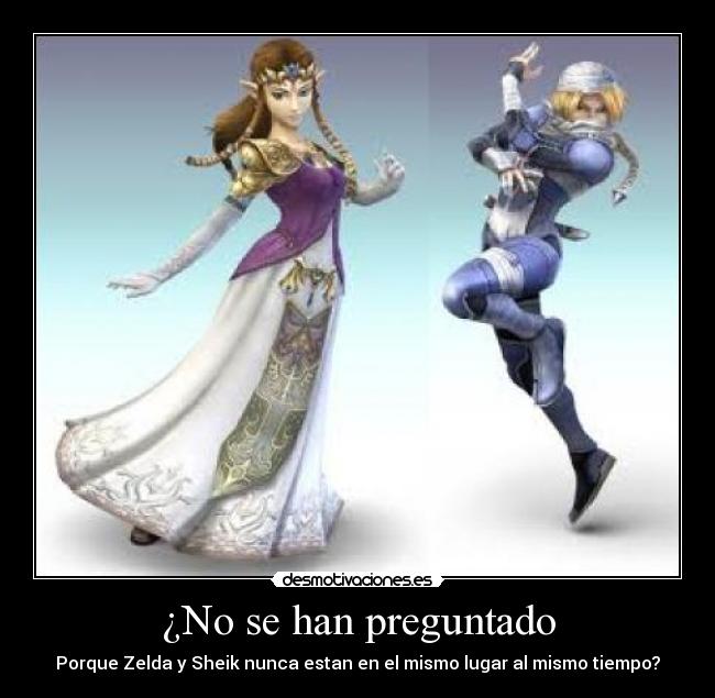 ¿No se han preguntado - Porque Zelda y Sheik nunca estan en el mismo lugar al mismo tiempo?