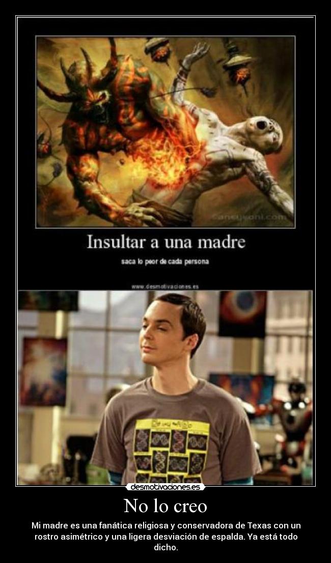 carteles sheldon cooper madre desmotivaciones