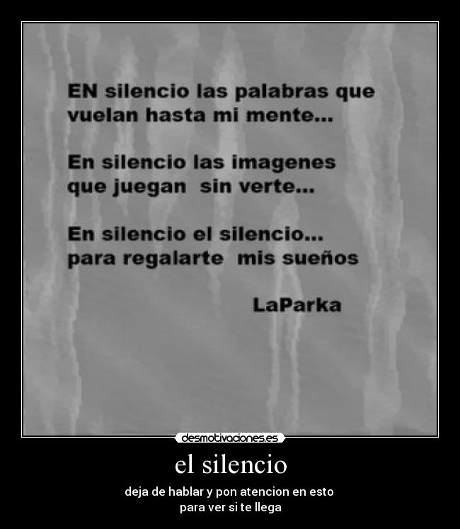 el silencio -