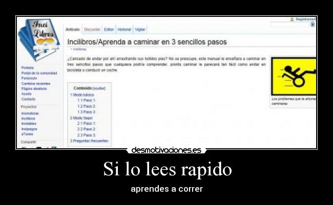 Si lo lees rapido - aprendes a correr