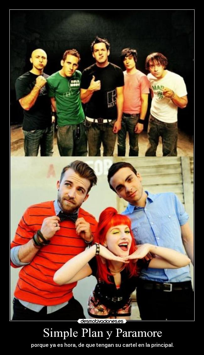 carteles simple plan paramore desmotivaciones