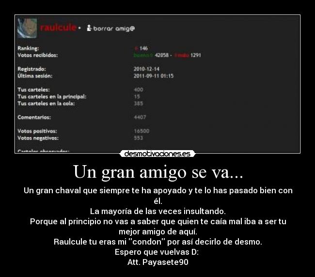 Un gran amigo se va... -