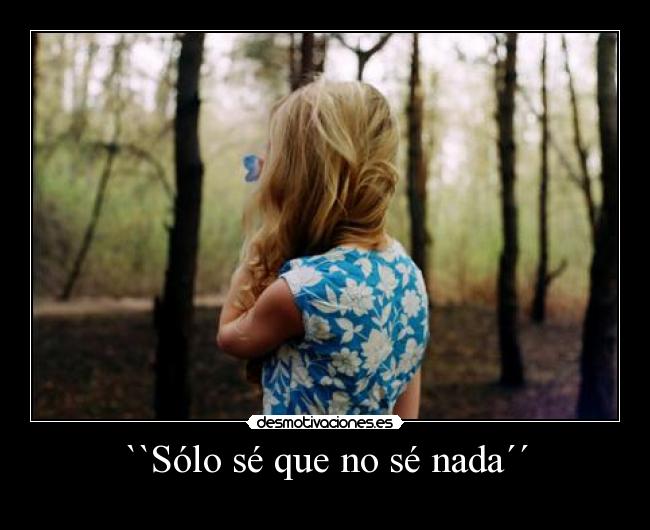 ``Sólo sé que no sé nada´´ -