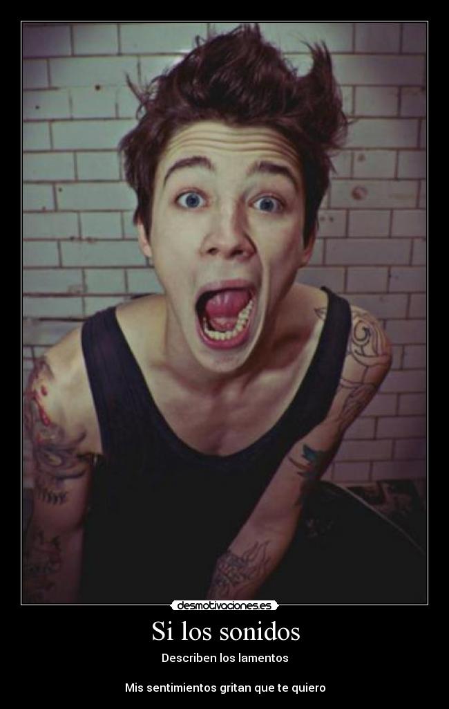 Si los sonidos - Describen los lamentos
Mis sentimientos gritan que te quiero