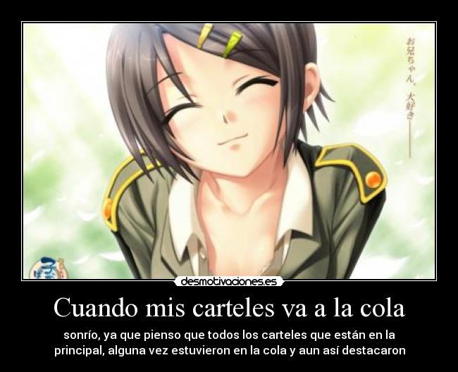 carteles sonrio carteles cola desmotivaciones