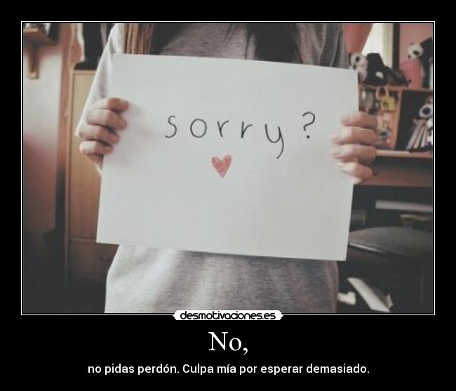 No, - no pidas perdón. Culpa mía por esperar demasiado.