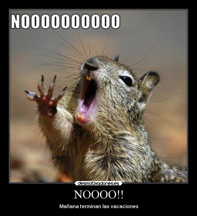 NOOOO!! - Mañana terminan las vacaciones