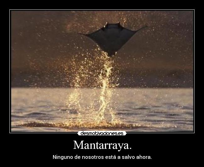 Mantarraya. - Ninguno de nosotros está a salvo ahora.