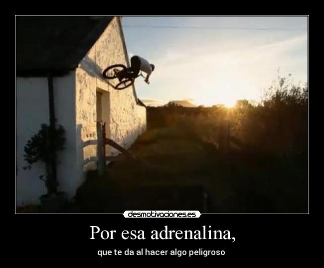 Por esa adrenalina, - que te da al hacer algo peligroso 