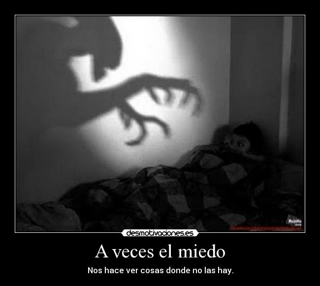 A veces el miedo - Nos hace ver cosas donde no las hay.