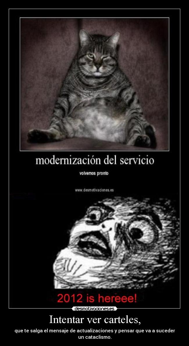 Intentar ver carteles, -