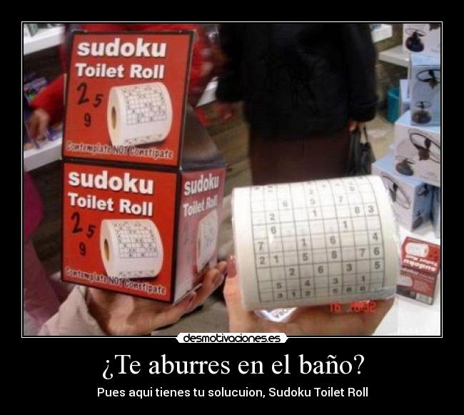 ¿Te aburres en el baño? - Pues aqui tienes tu solucuion, Sudoku Toilet Roll
