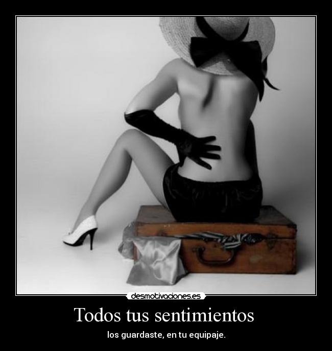 Todos tus sentimientos - los guardaste, en tu equipaje.