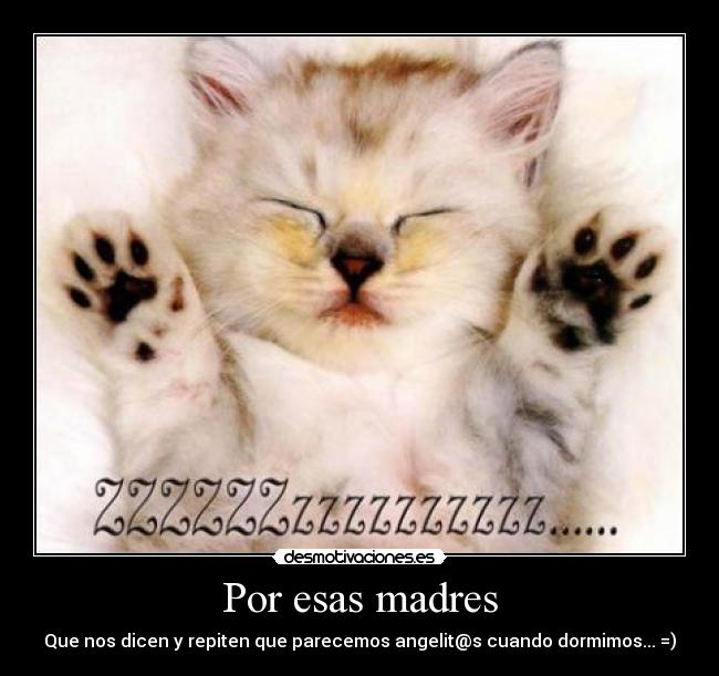 Por esas madres - Que nos dicen y repiten que parecemos angelit@s cuando dormimos... =)