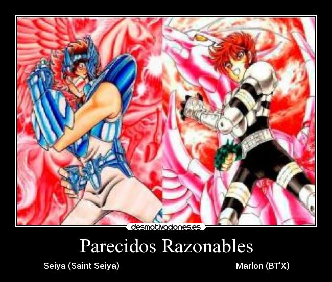 carteles saint-seiya parecidos desmotivaciones