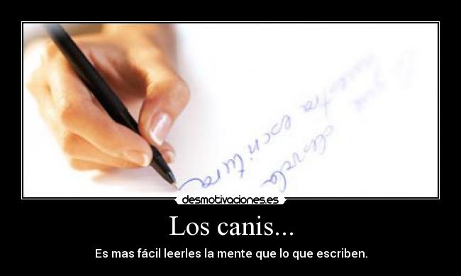 Los canis... - Es mas fácil leerles la mente que lo que escriben.