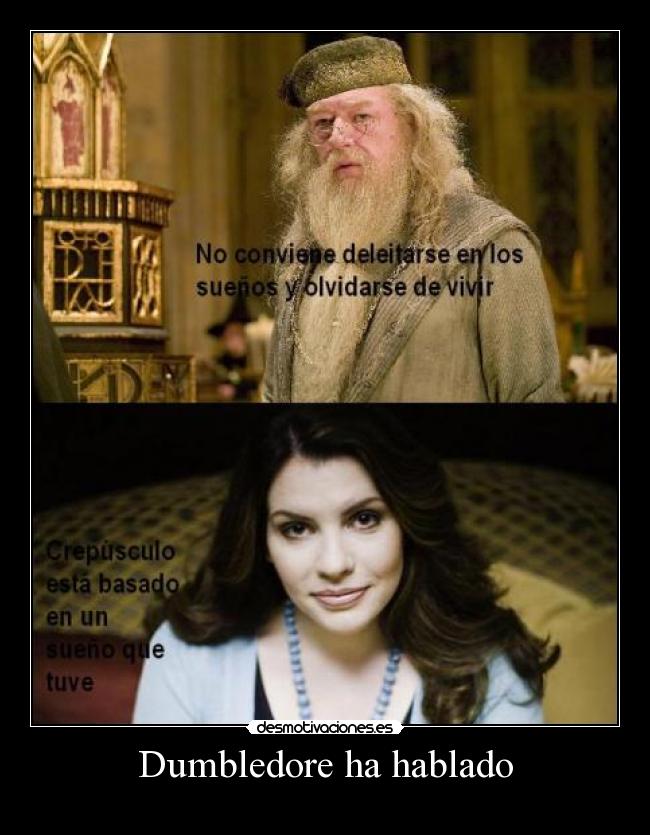 carteles harry potter crepusculo dumbledore rowling stephenie meyer sueno vampiros desmotivaciones