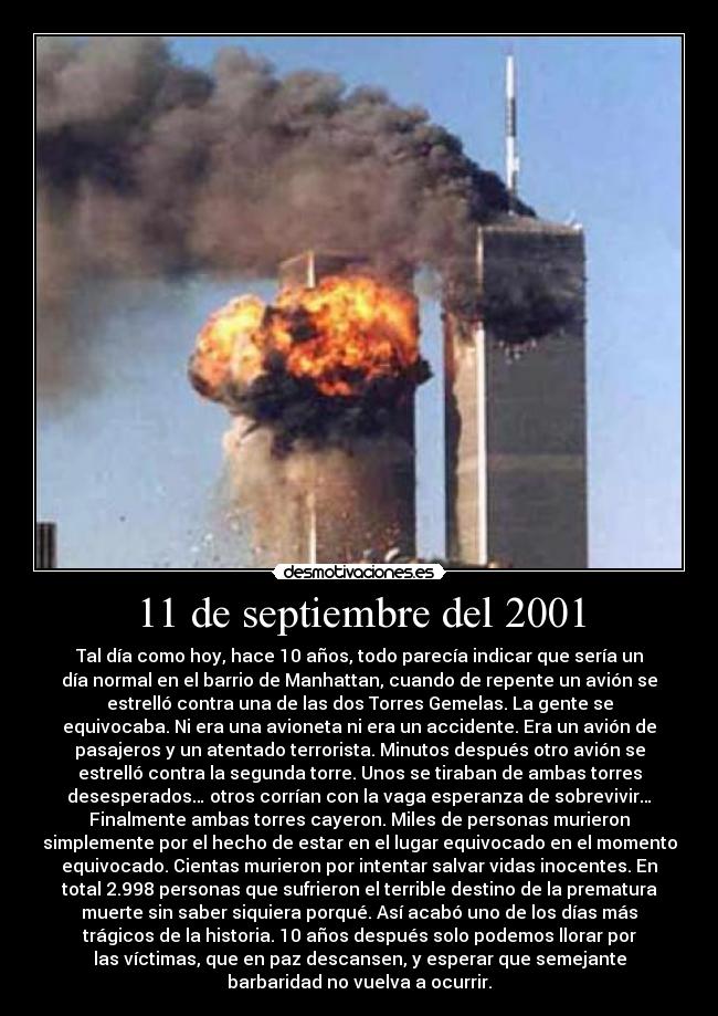 11 de septiembre del 2001 -