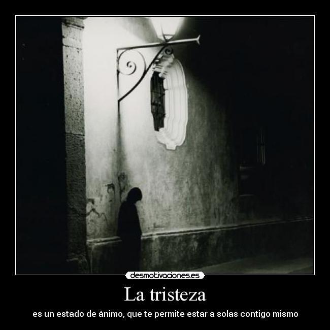 La tristeza - es un estado de ánimo, que te permite estar a solas contigo mismo