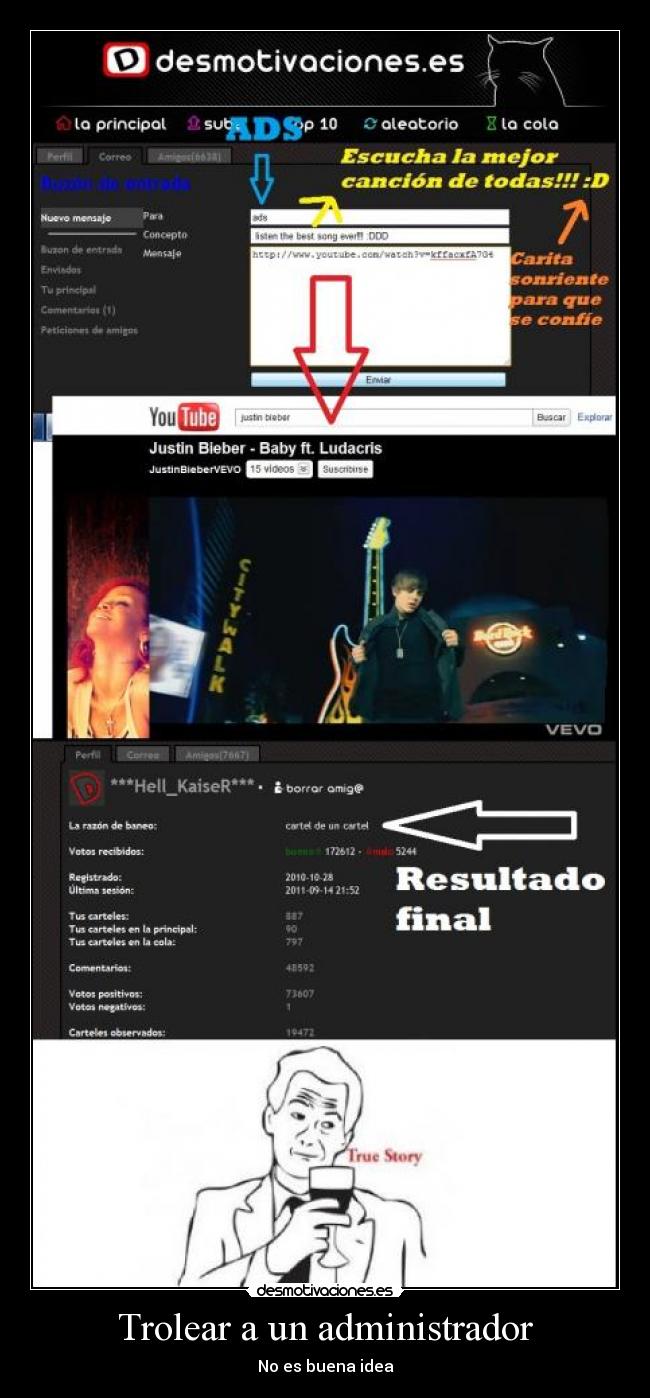 Trolear a un administrador - No es buena idea
